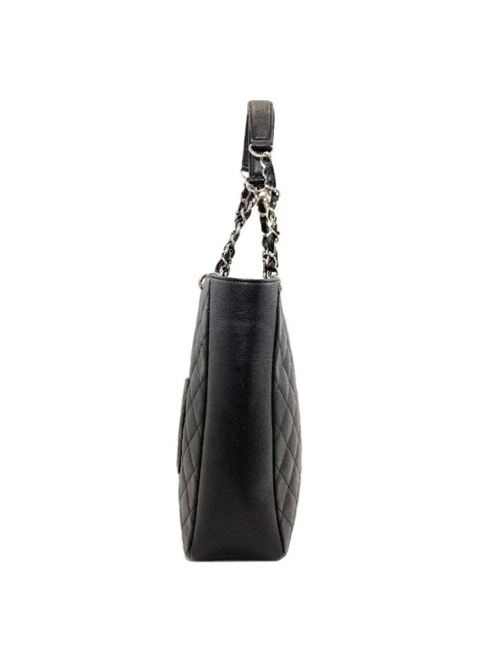 Chanel Quilted CC Logo Chain 2-Way Tote Bag Grained Calfskin